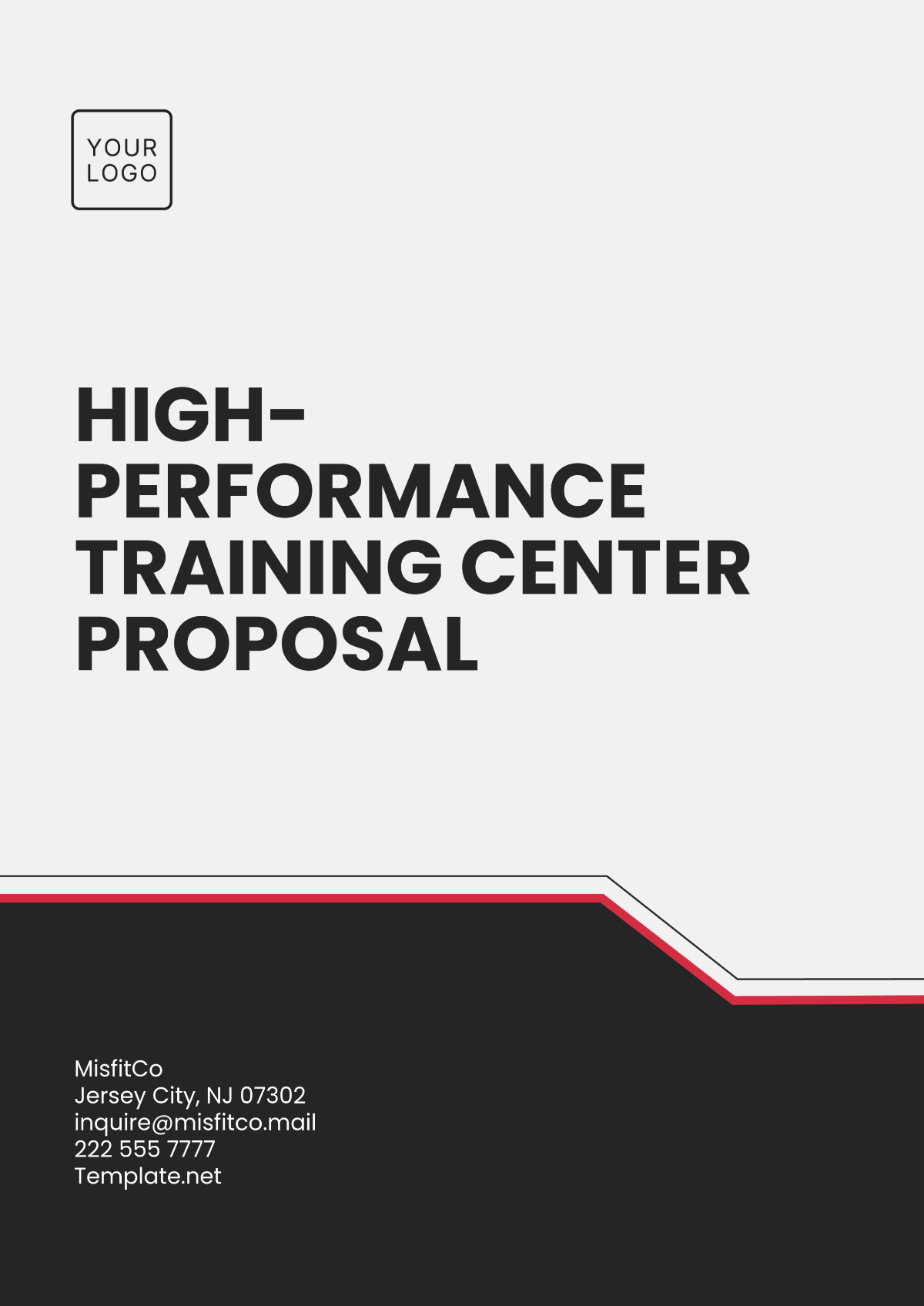 High-Performance Training Center Proposal Template - Edit Online & Download