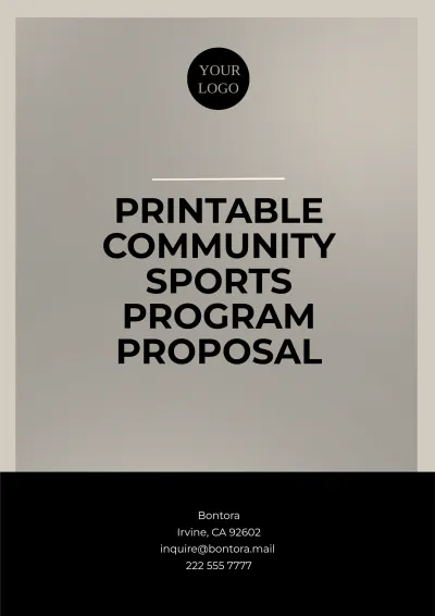 Free Printable Community Sports Program Proposal Template to Edit Online