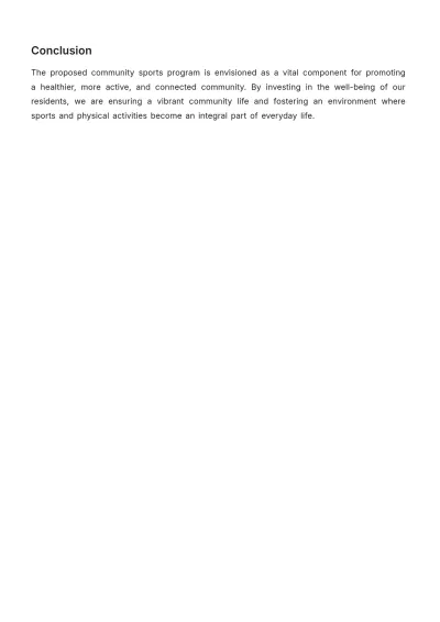 Free Printable Community Sports Program Proposal Template to Edit Online