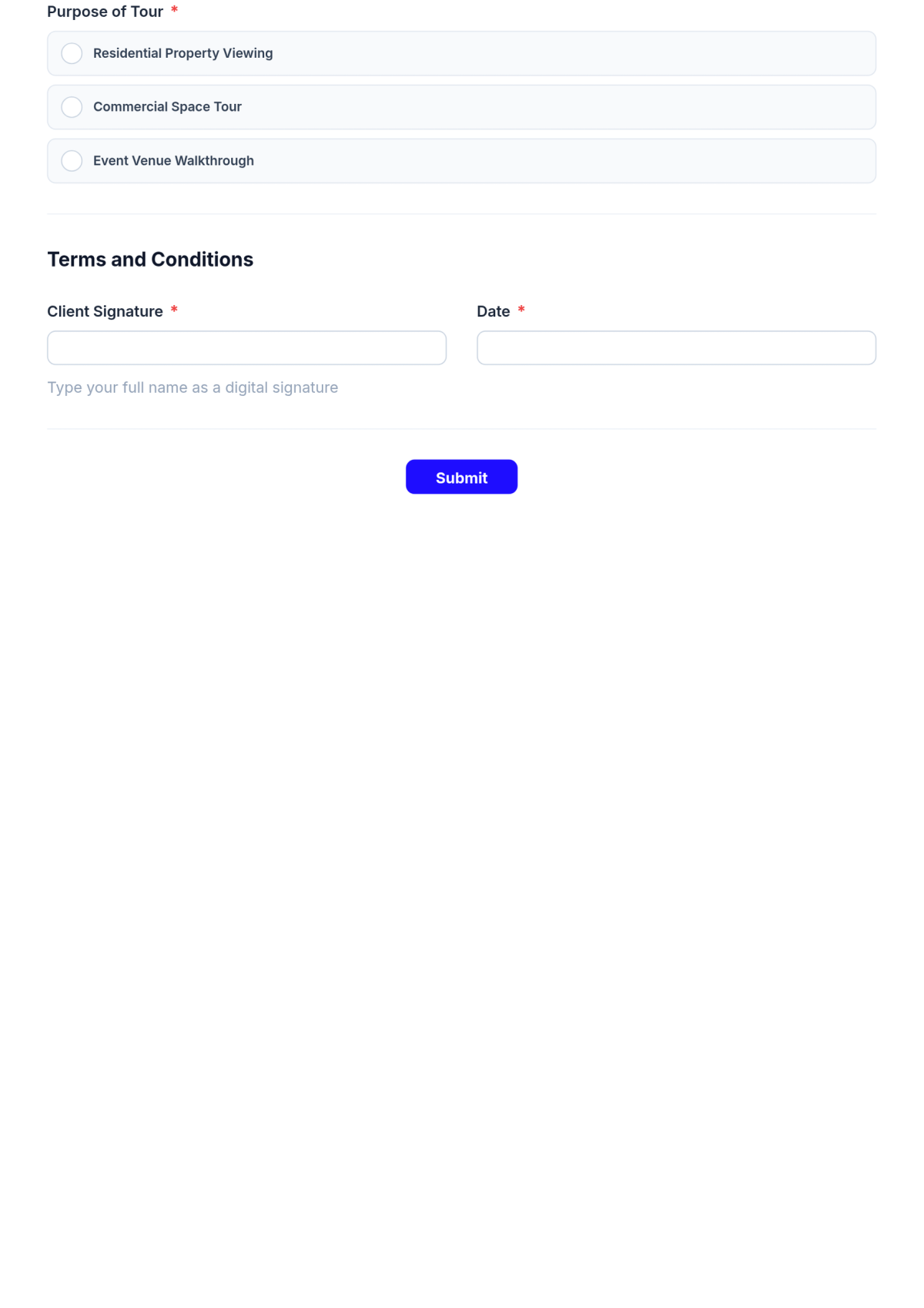 Free Virtual Tour Booking Form Template & AI Maker Free Virtual Tour Booking Form Template & AI Maker