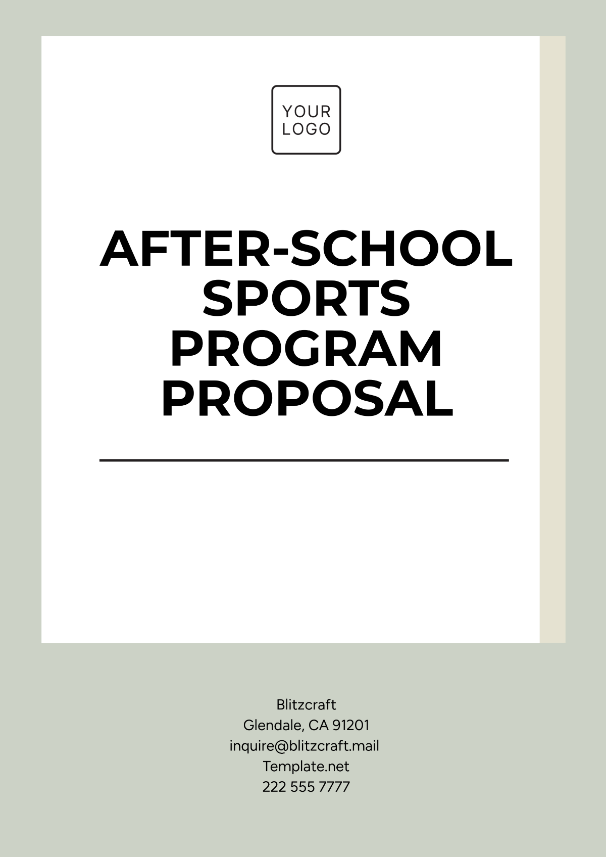 After-School Sports Program Proposal Template - Edit Online & Download