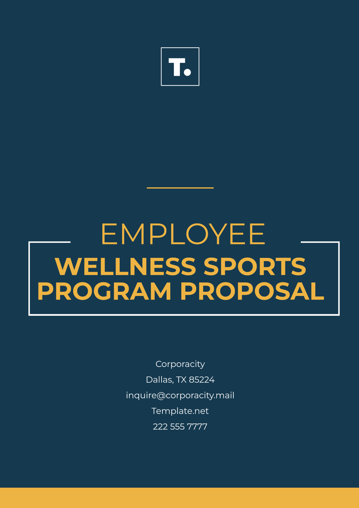 Employee Wellness Sports Program Proposal Template - Edit Online & Download