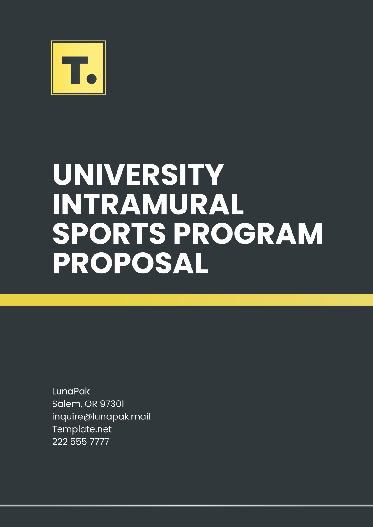 University Intramural Sports Program Proposal Template - Edit Online & Download