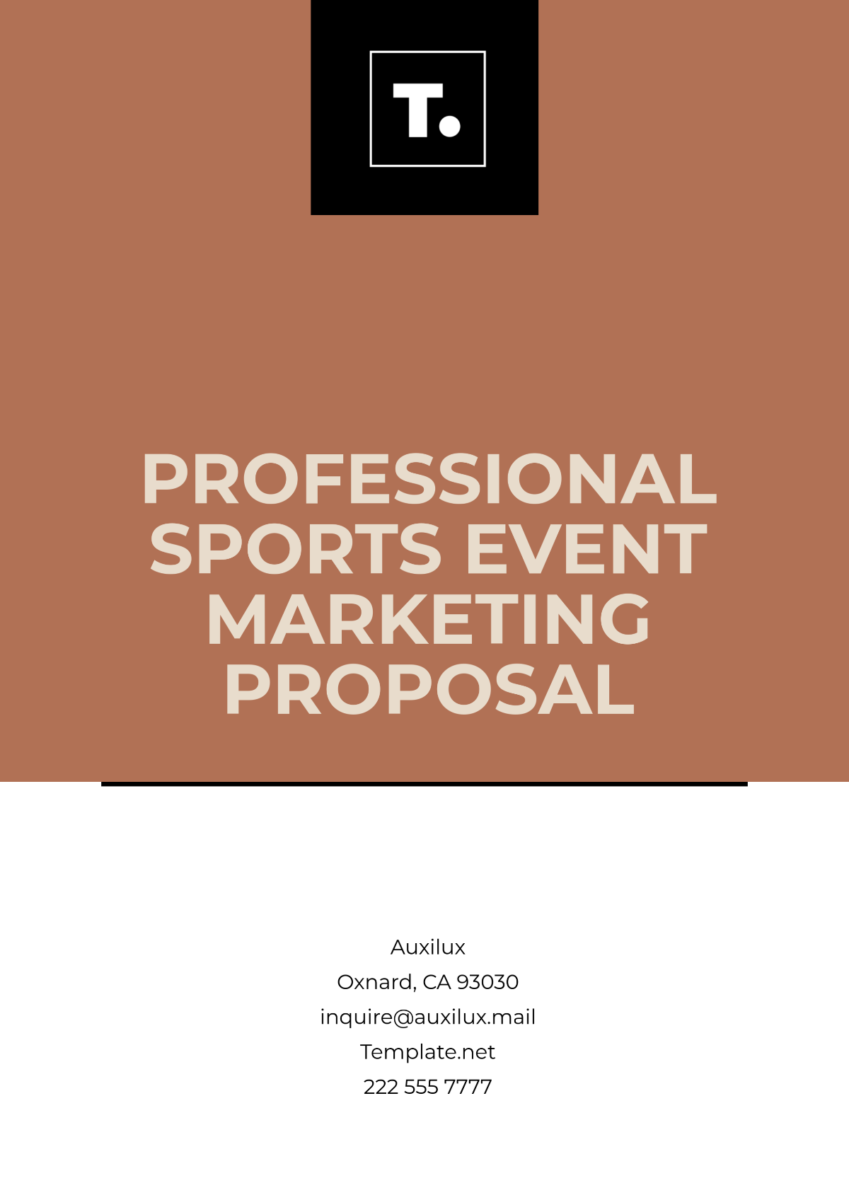 Professional Sports Event Marketing Proposal Template - Edit Online & Download