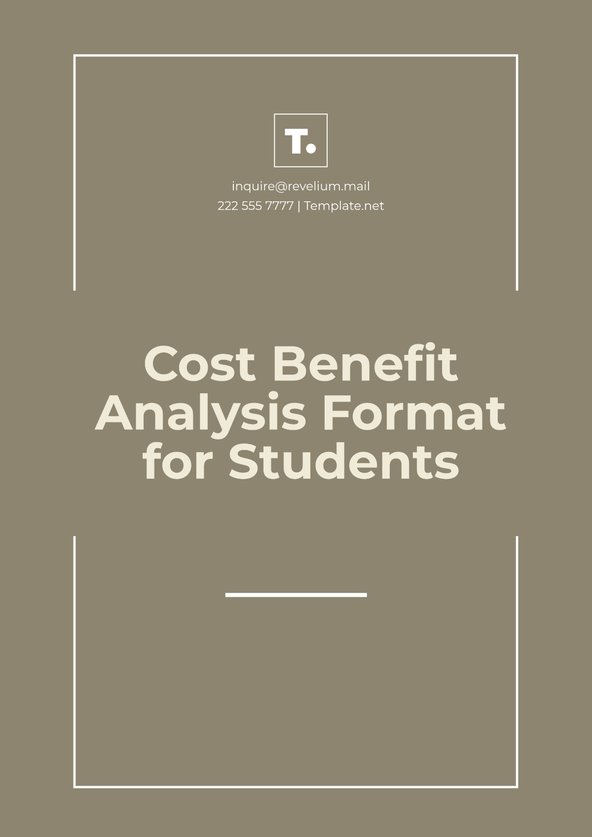 Free Cost Benefit Analysis Format for Students Template