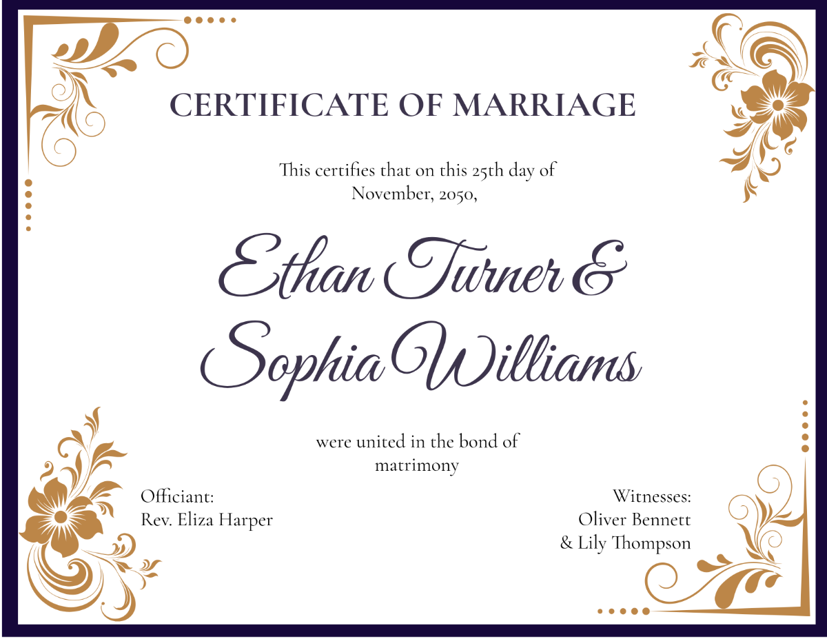 Free Creative Couples Marriage Certificate Template - Edit Online & Download