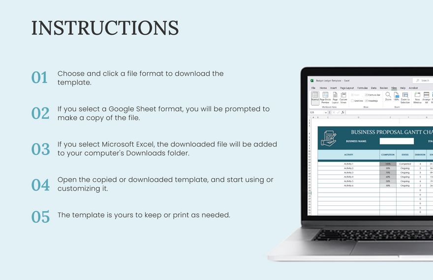 Business proposal Gantt Chart 