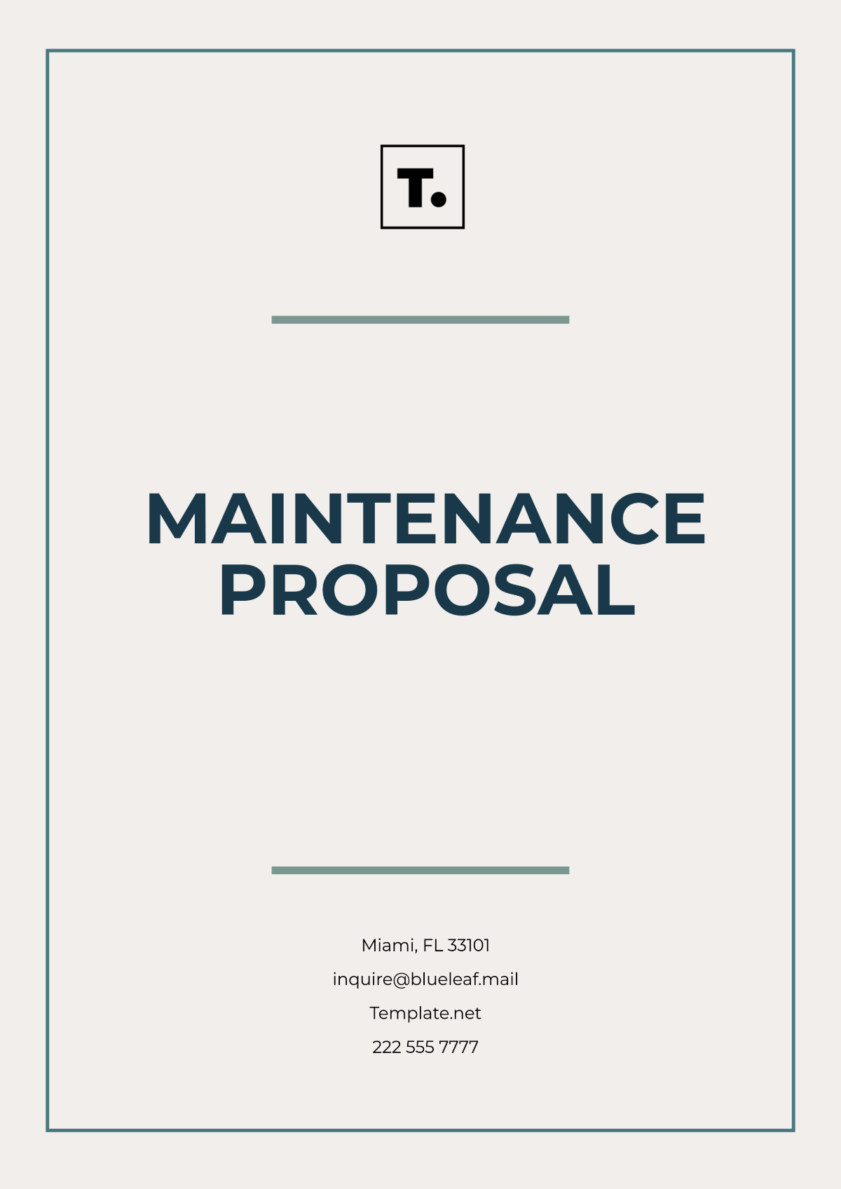 Maintenance Proposal Template - Edit Online & Download