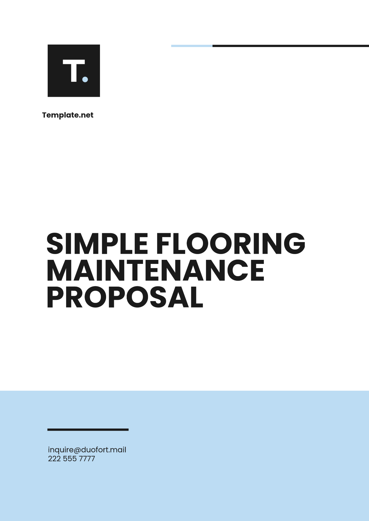 Simple Flooring Maintenance Proposal Template - Edit Online & Download