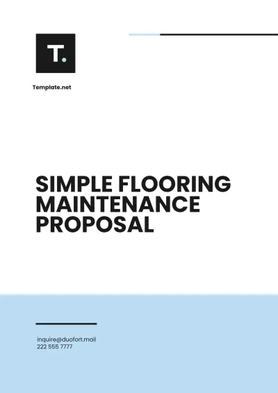 Free Simple Flooring Maintenance Proposal Template to Edit Online