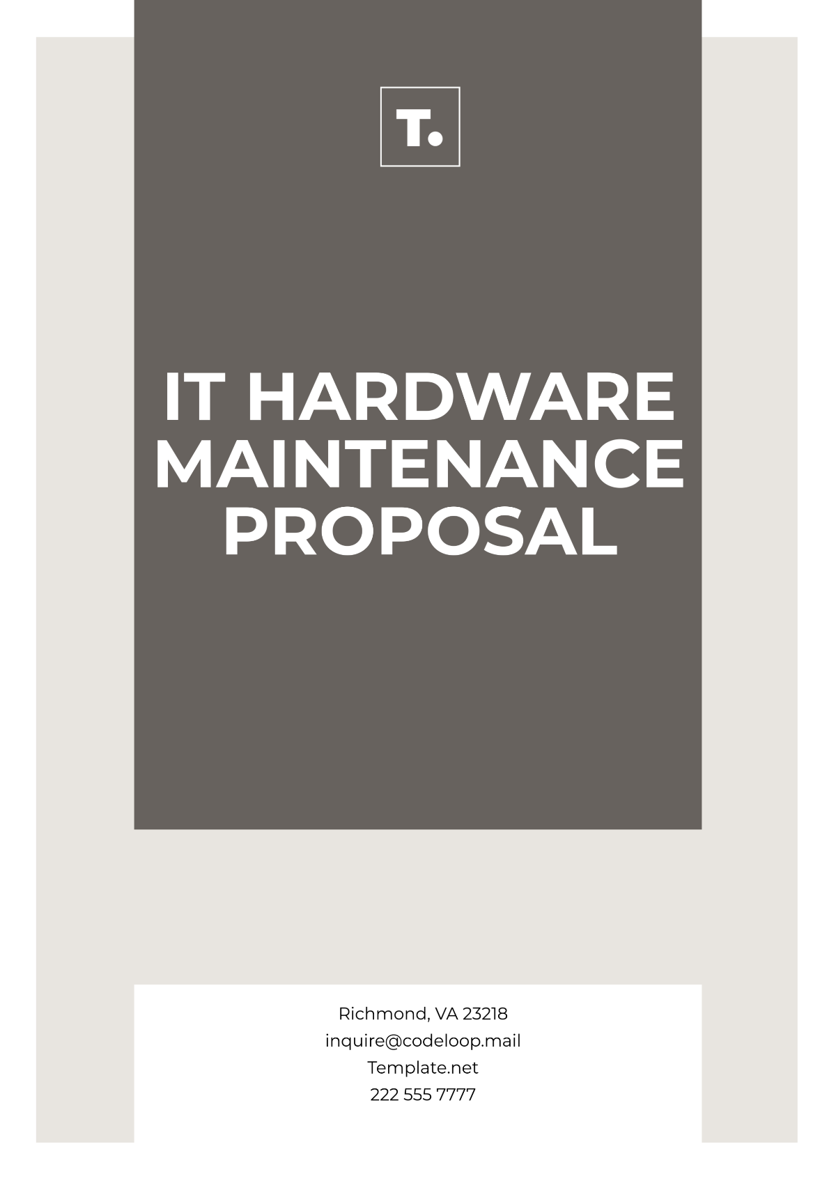 IT Hardware Maintenance Proposal Format Template - Edit Online & Download