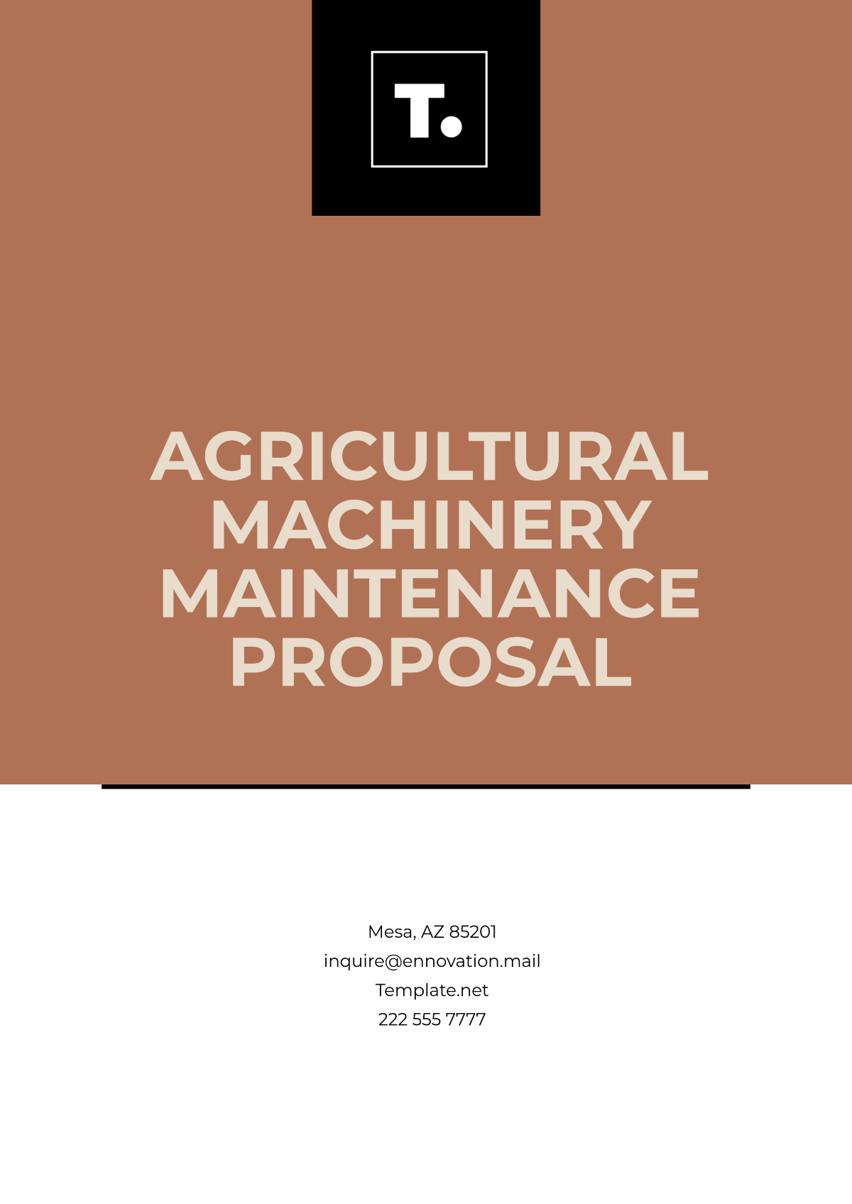 Agricultural Machinery Maintenance Proposal Template - Edit Online & Download