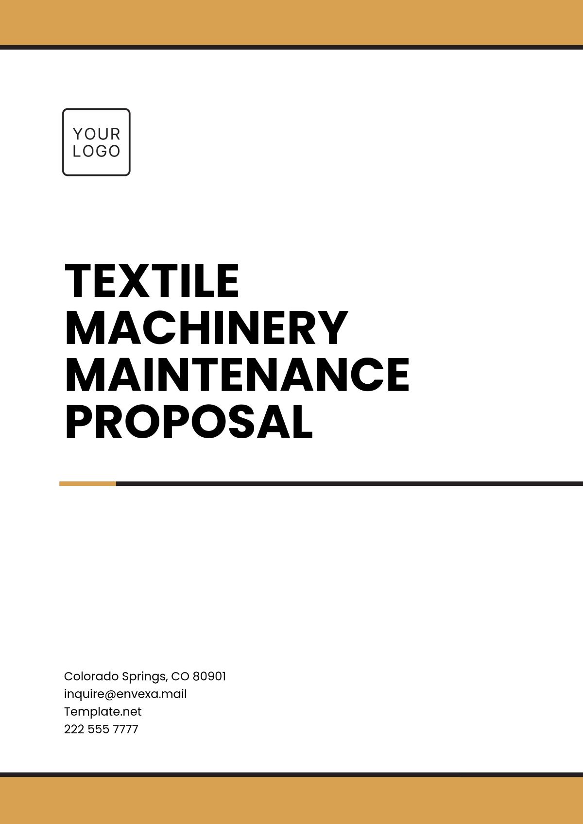 Textile Machinery Maintenance Proposal Template - Edit Online & Download