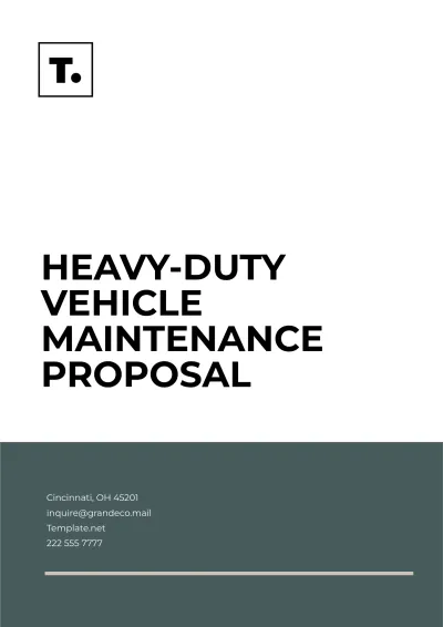 Free Heavy-Duty Vehicle Maintenance Proposal Template to Edit Online