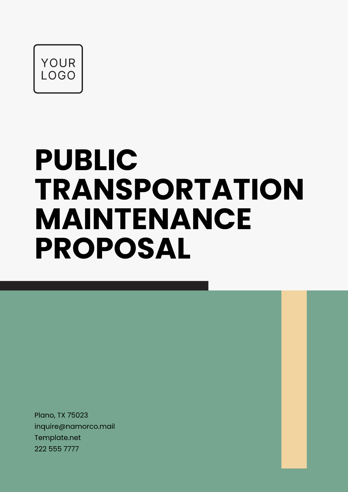 Public Transportation Maintenance Proposal Template - Edit Online & Download