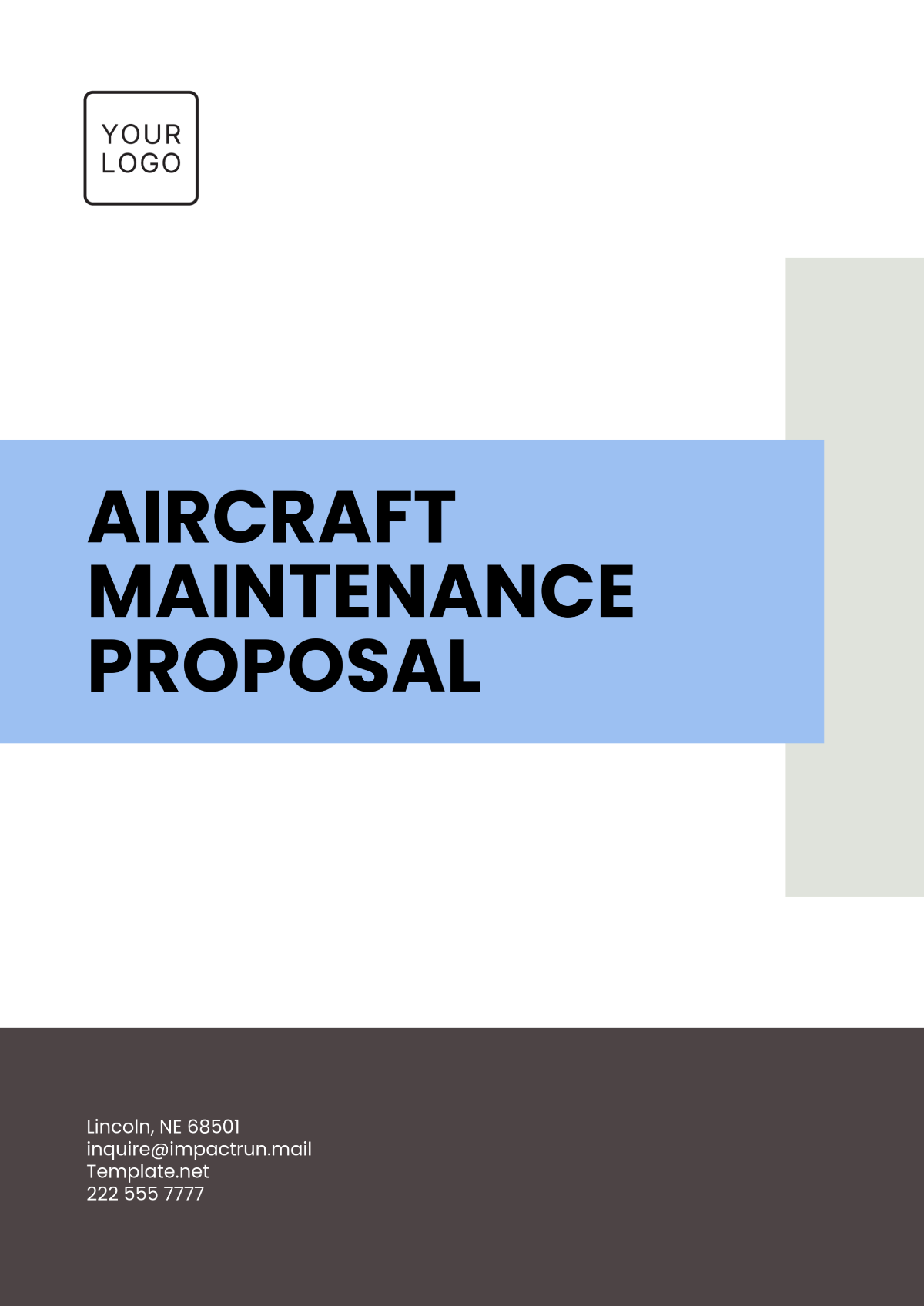 Aircraft Maintenance Proposal Template - Edit Online & Download