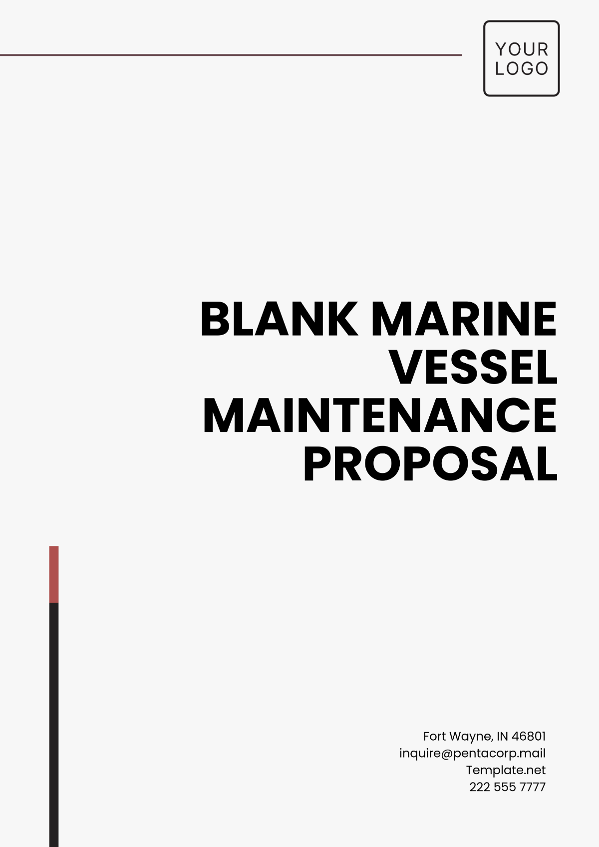 Blank Marine Vessel Maintenance Proposal Template - Edit Online & Download