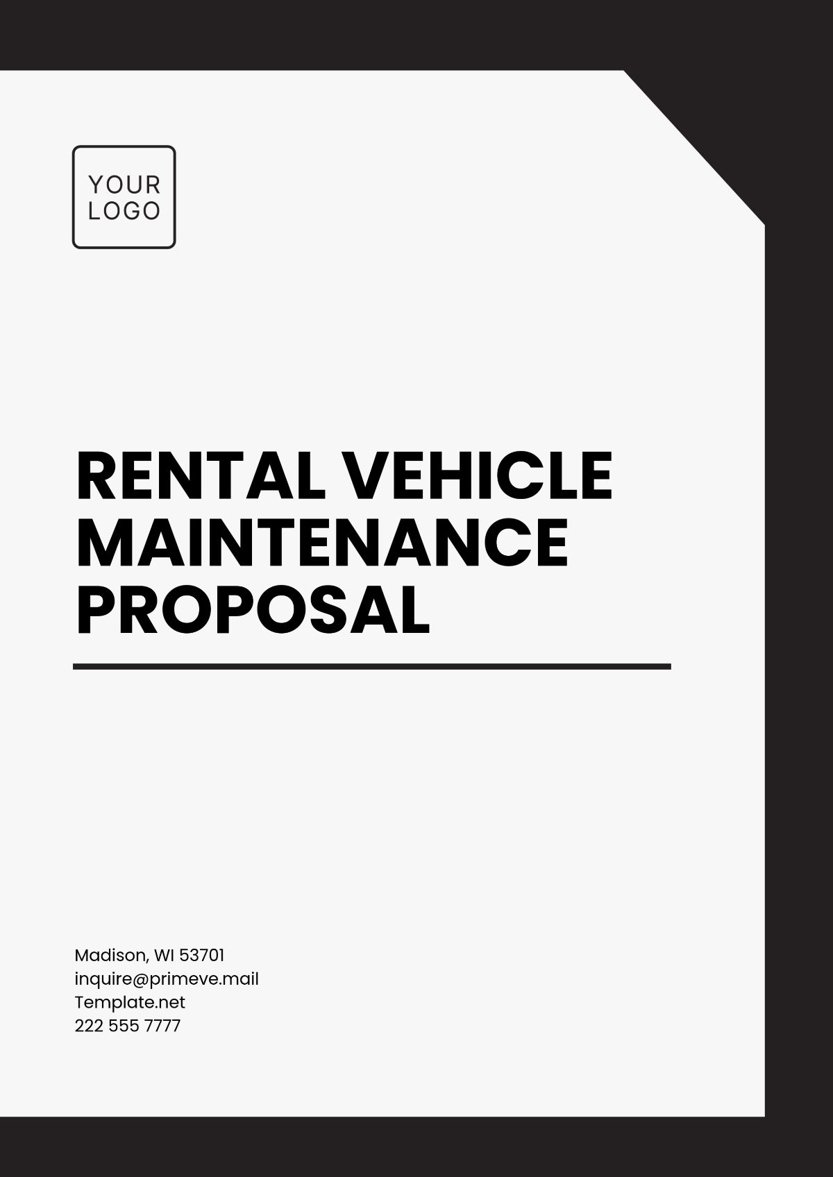 Rental Vehicle Maintenance Proposal Template - Edit Online & Download