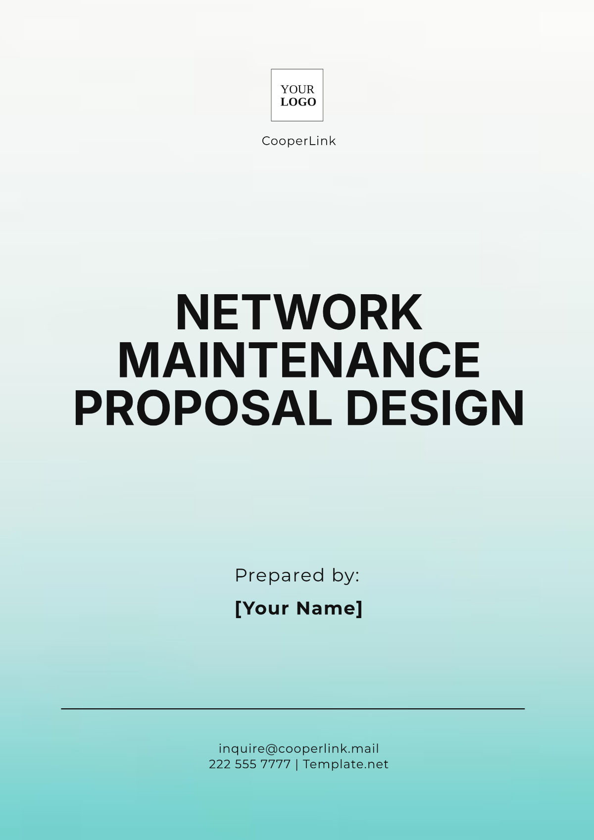 Network Maintenance Proposal Design Template - Edit Online & Download