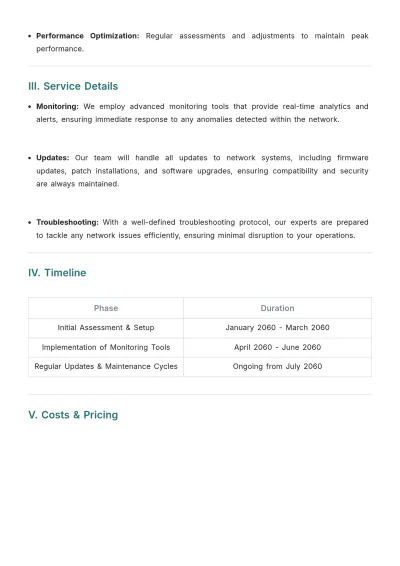 Free Network Maintenance Proposal Design Template to Edit Online