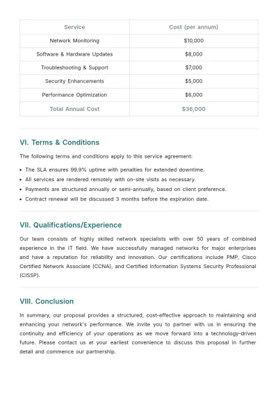 Free Network Maintenance Proposal Design Template to Edit Online