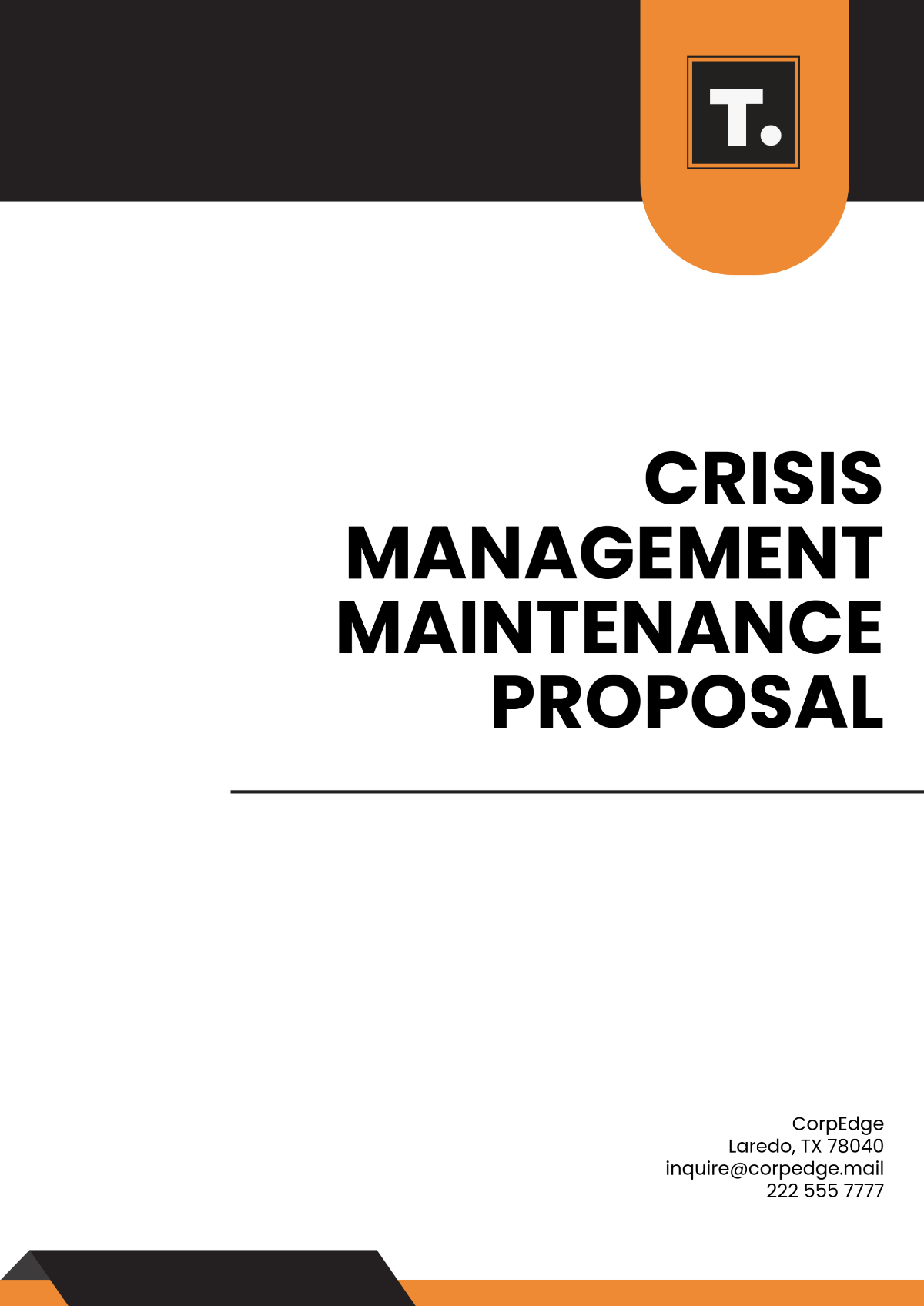 Crisis Management Maintenance Proposal Template - Edit Online & Download