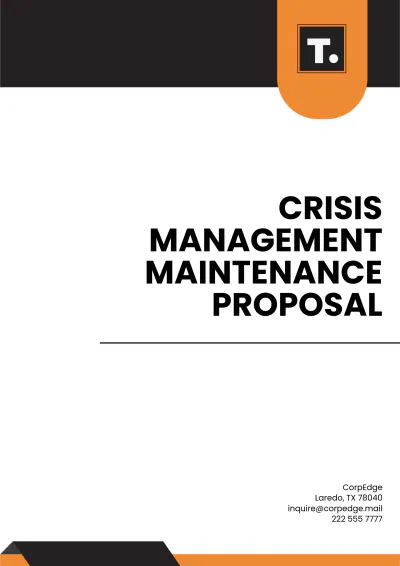 Free Crisis Management Maintenance Proposal Template to Edit Online