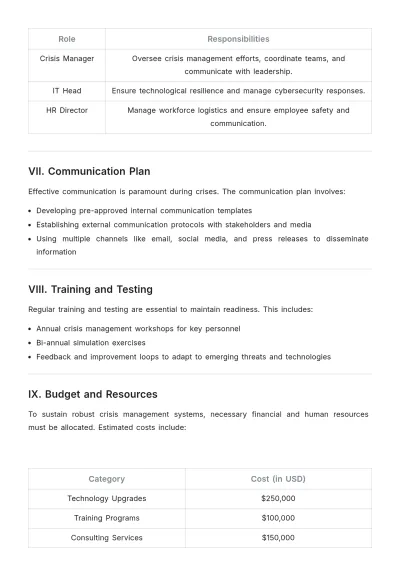 Free Crisis Management Maintenance Proposal Template to Edit Online