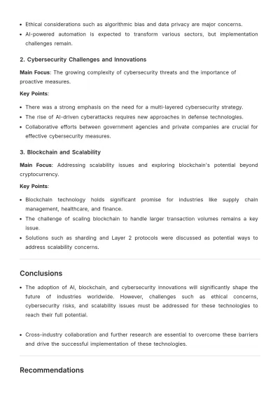 Free Simple Technical Conference Report Template to Edit Online