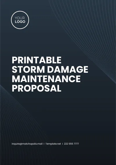 Free Printable Storm Damage Maintenance Proposal Template to Edit Online