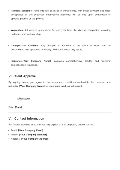Free Printable Storm Damage Maintenance Proposal Template to Edit Online