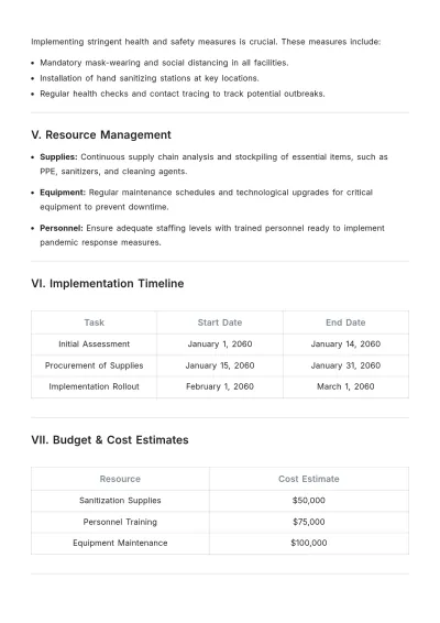 Free Pandemic Response Maintenance Proposal Template to Edit Online