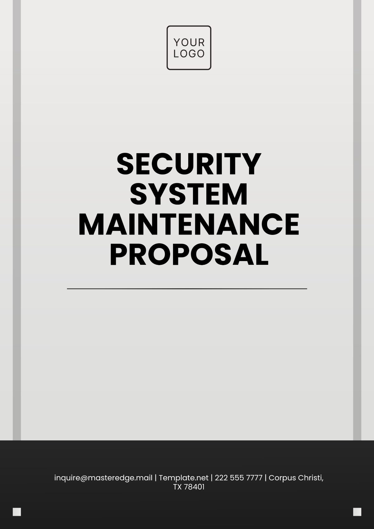 Security System Maintenance Proposal Template - Edit Online & Download