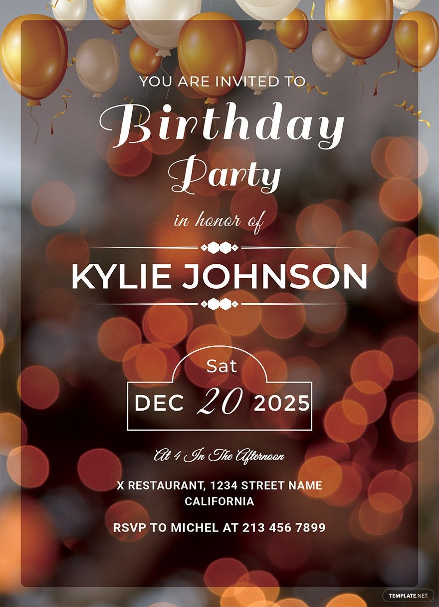 Printable Birthday Party Invitation Template