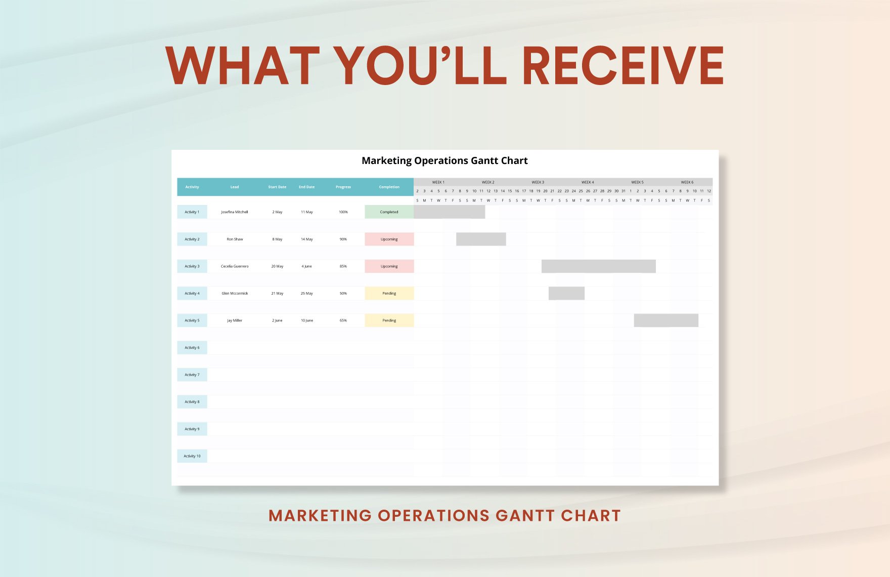 Marketing Operations Gantt Chart Template
