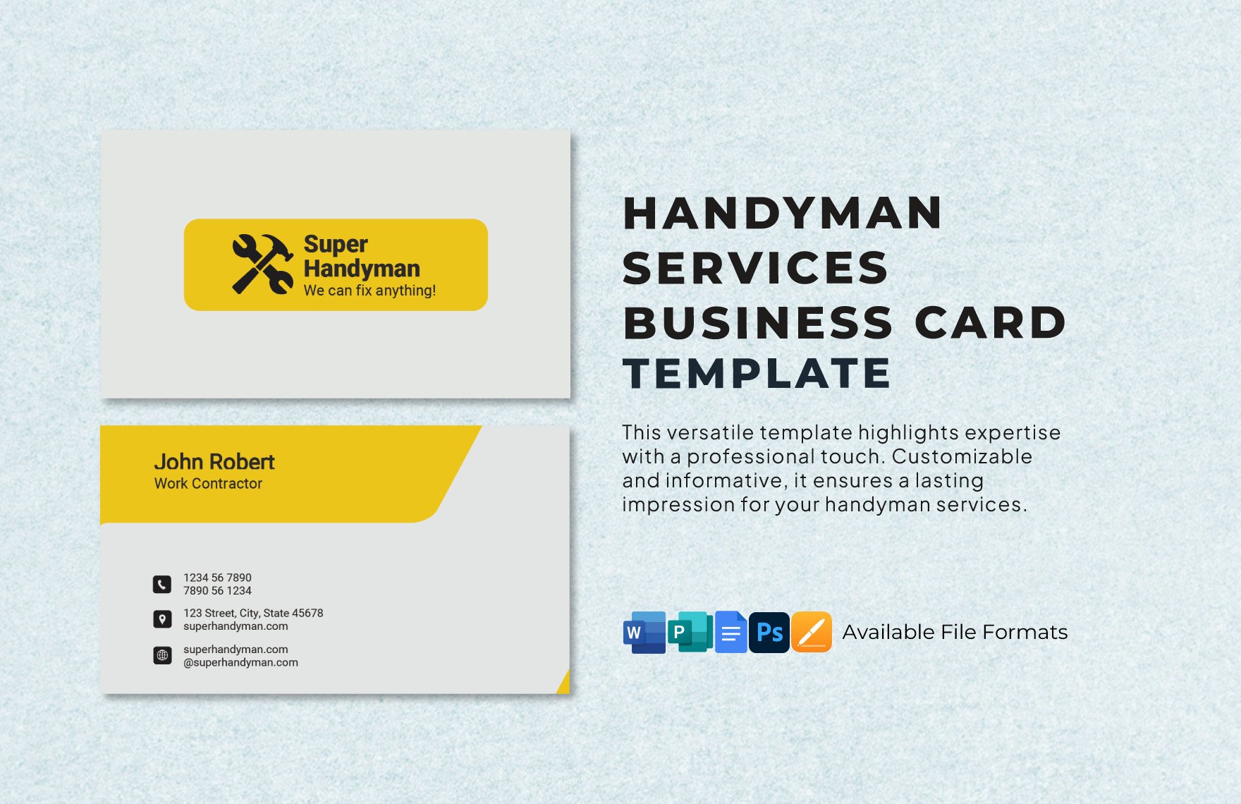 Handyman Services Business Card Template