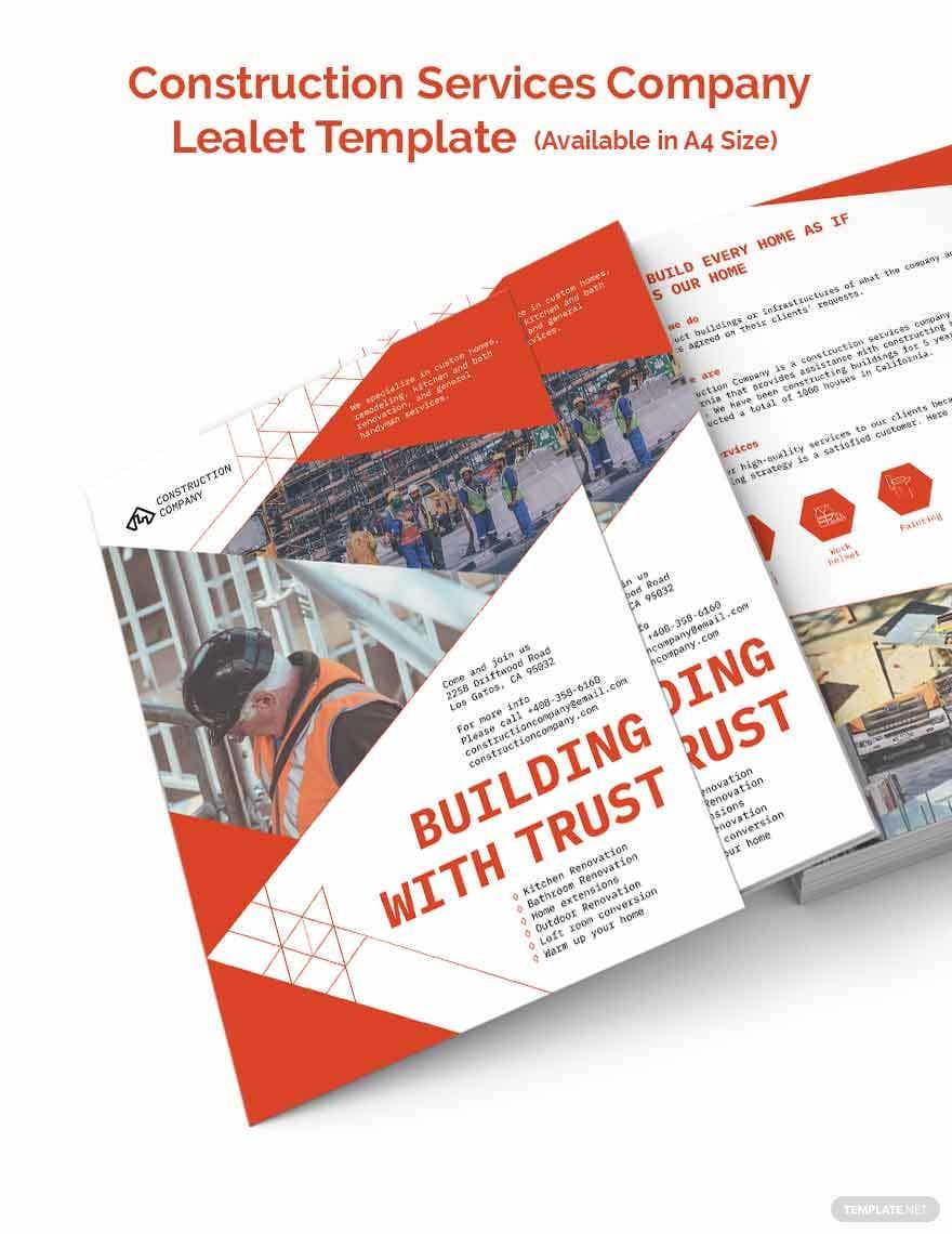 Construction Services Leaflet Template