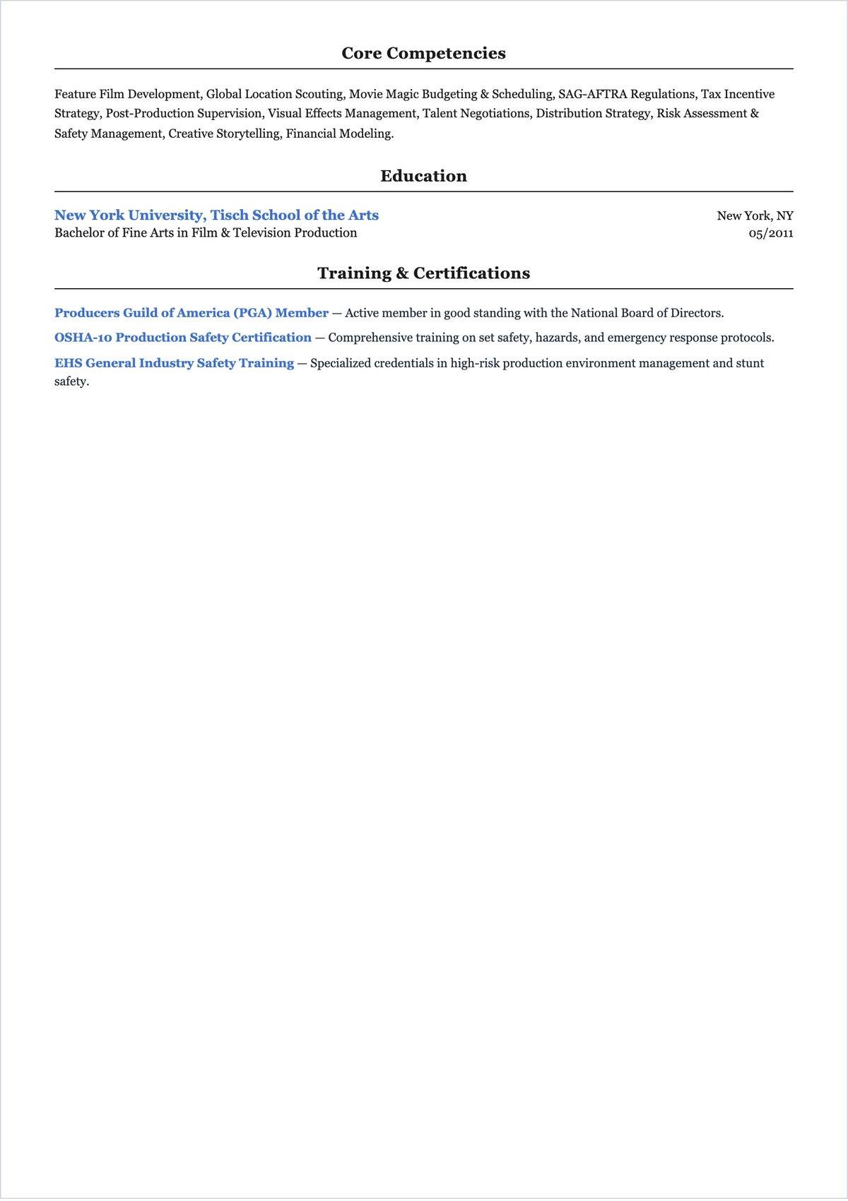Free Film Producer ATS Resume Template, AI Resume Builder