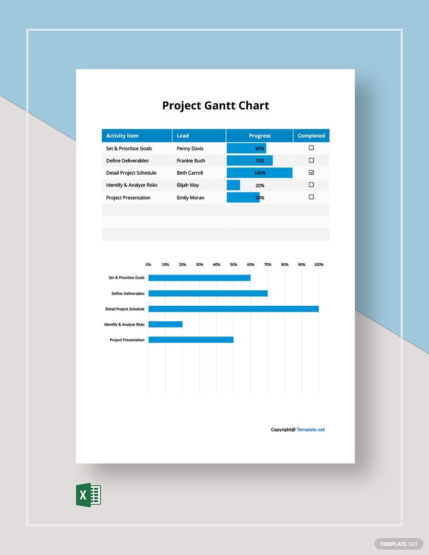 Basic Project Gantt Chart Template