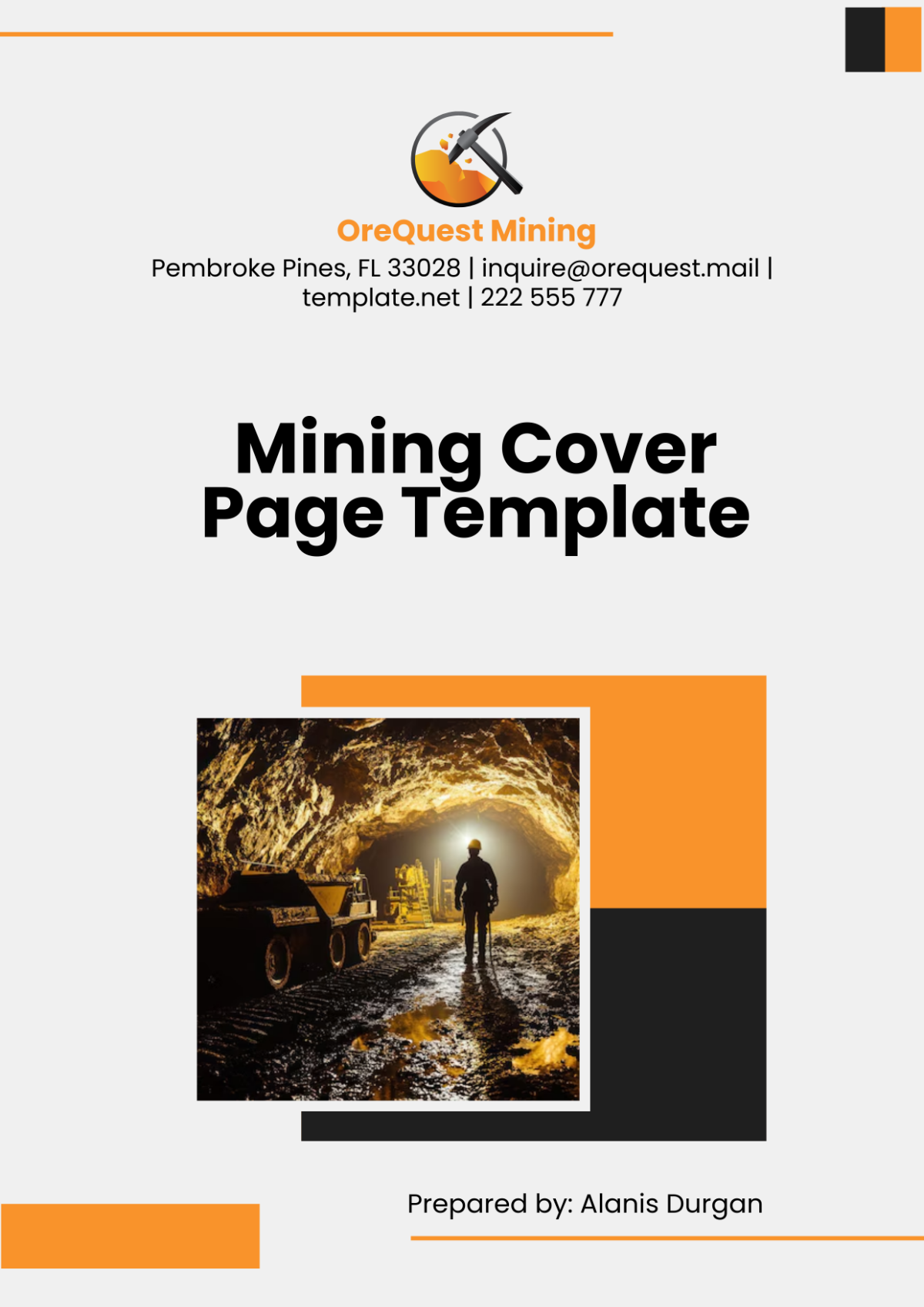 Mining Cover Page Template - Edit Online & Download