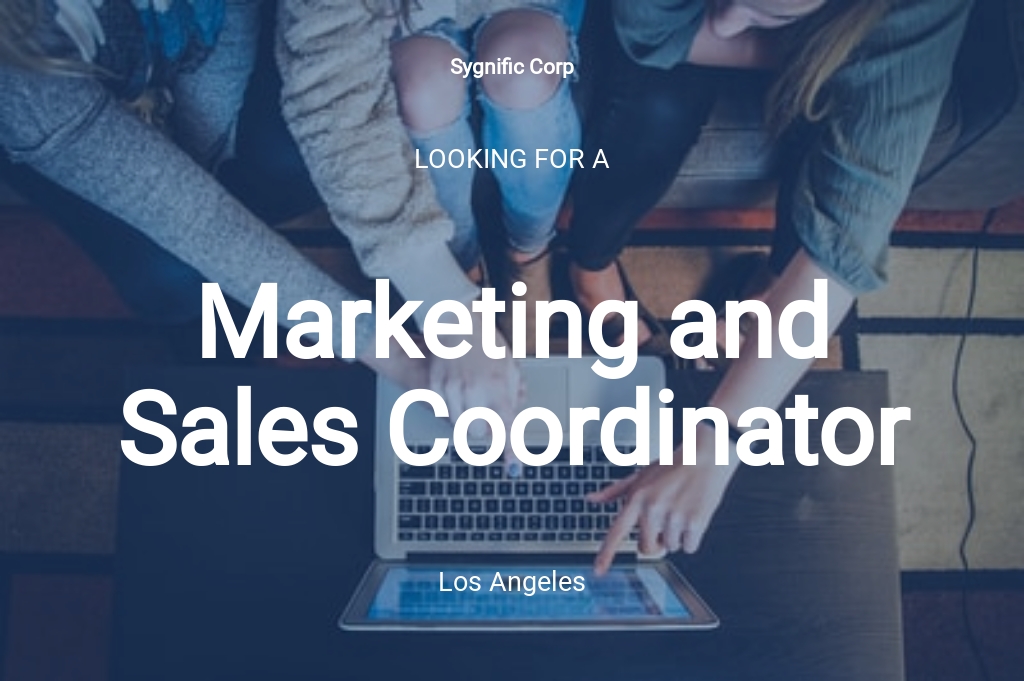Marketing And Sales Coordinator Job Ad Description Template In Google 