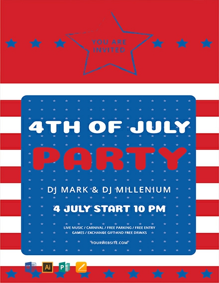 4th Of July Flyer Template Illustrator Word Apple Pages Publisher 