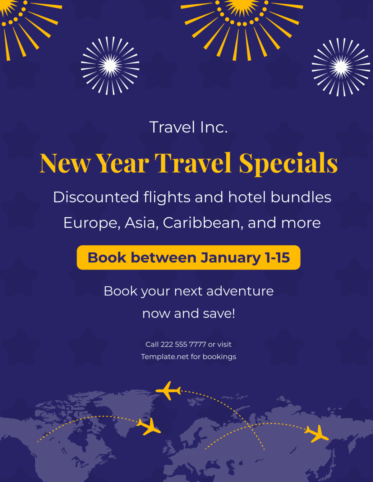 Free Travel Agency New Year Flyer Template - Edit Online & Download