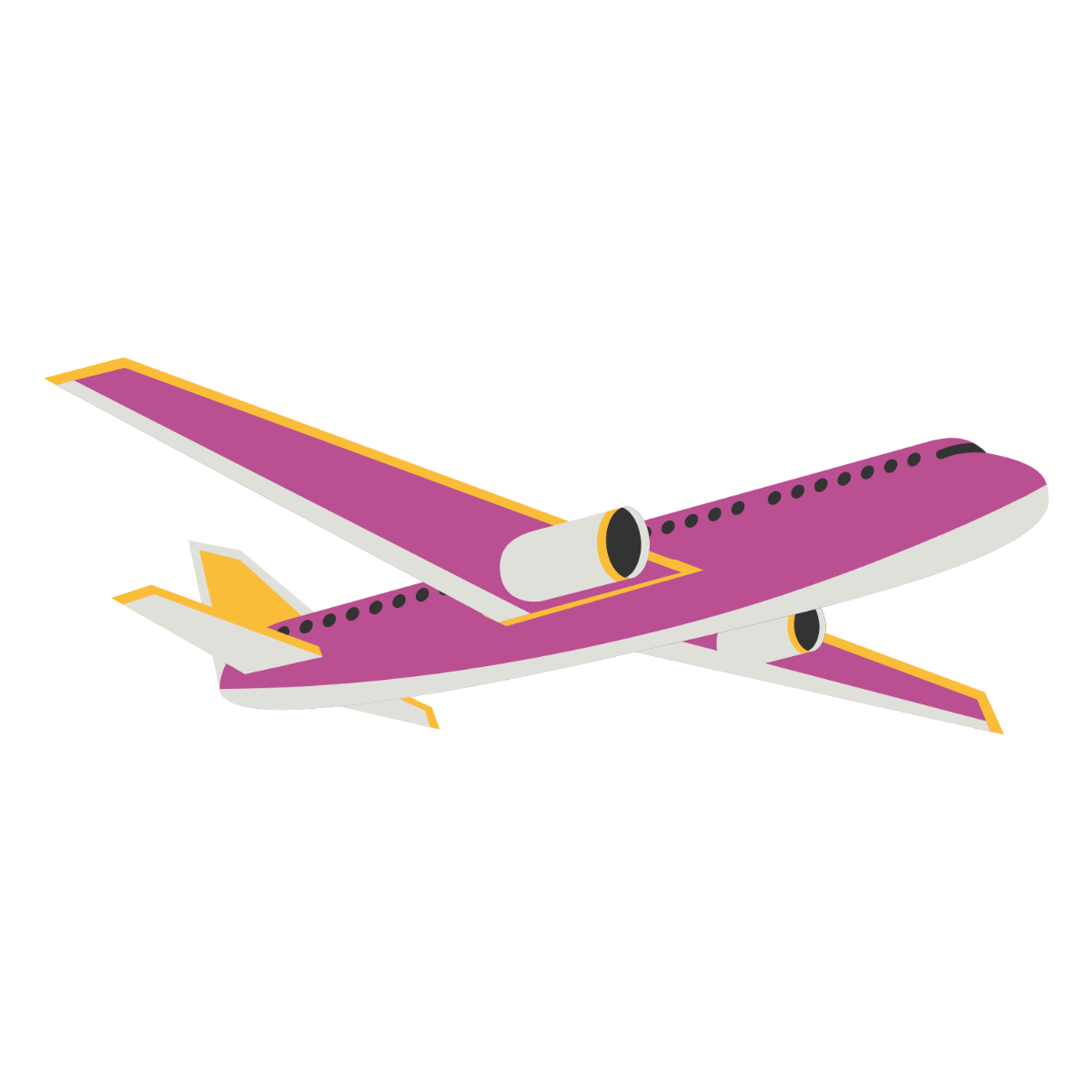 Colorful Airplane Clipart - Edit Online | Template.net