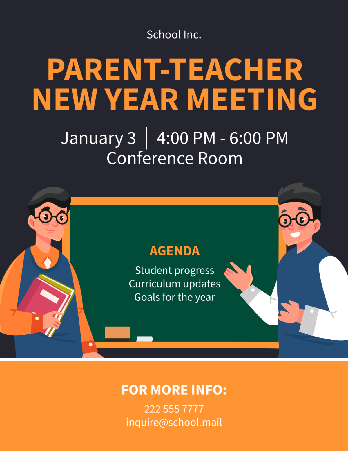 Parent-Teacher New Year Meeting Flyer