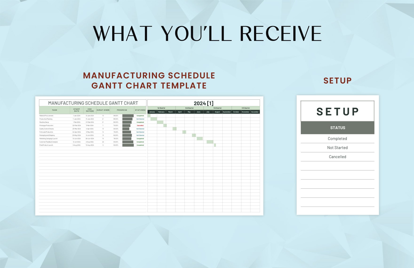 Manufacturing Schedule Gantt Chart Template