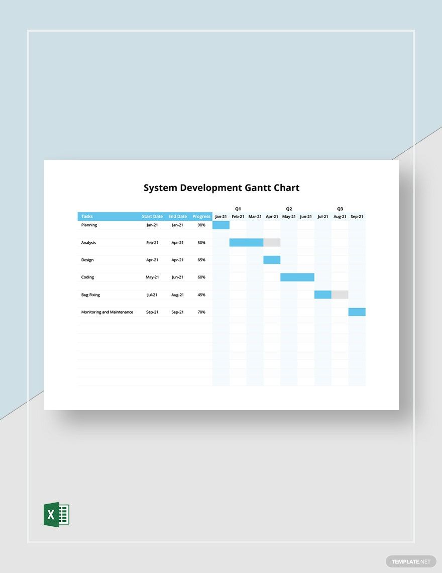System Development Gantt Chart Template in Excel