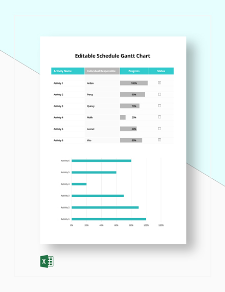 Free Editable Schedule Gantt Chart Template - Excel