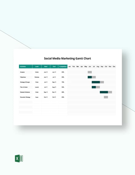 FREE Marketing Gantt Chart Excel - Template Download | Template.net