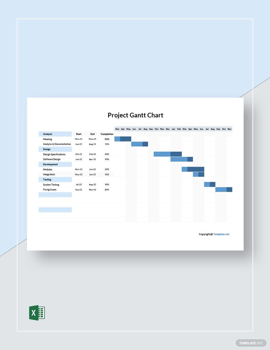 Simple Project Gantt Chart Template